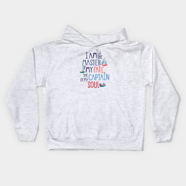 Nautical Inspirational Typography Kids Hoodie by Elena_ONeill